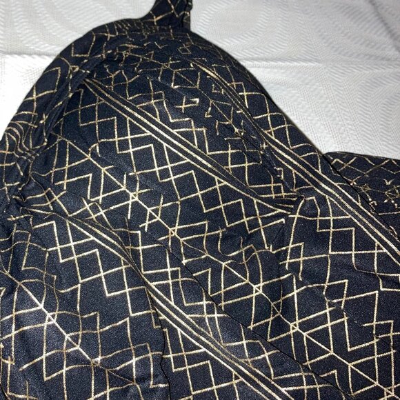 🔥HP🔥NWOT NIP TUCK 1 PIECE BOLD GOLD on BLACK GEOMETRIC DESIGN RUCHED SWIM WEAR - Picture 4 of 15